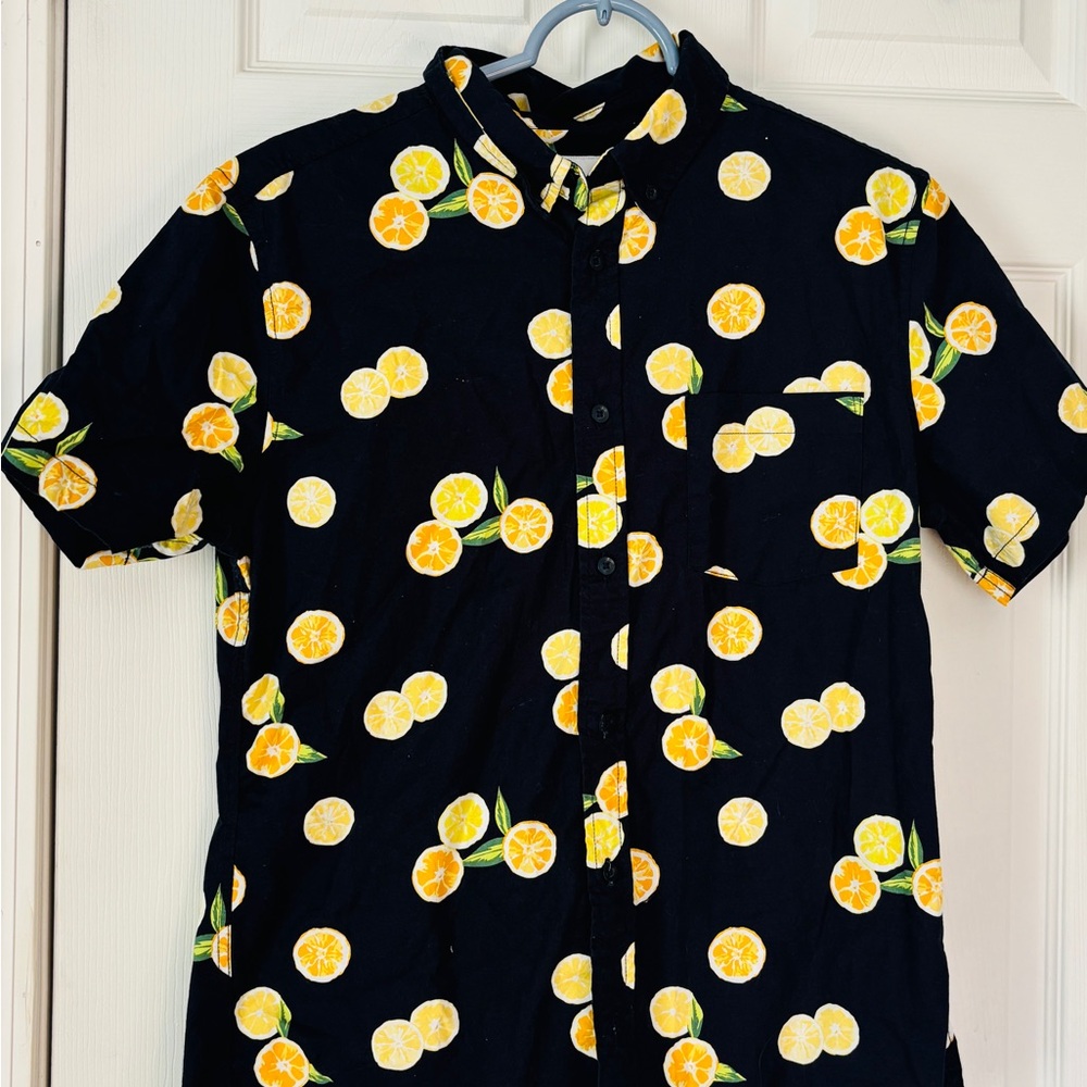 Goodfellow & Co Black Citrus Print Shirt